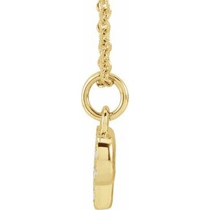 14K Yellow Gold .04 CTW Natural Diamond Petite Initial P 16-18" Necklace