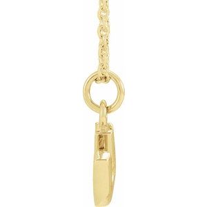 14K Yellow Gold .04 CTW Natural Diamond Petite Initial U 16-18" Necklace