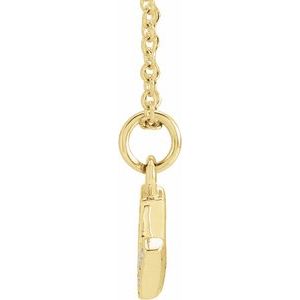 14K Yellow Gold .03 CTW Natural Diamond Petite Initial V 16-18" Necklace