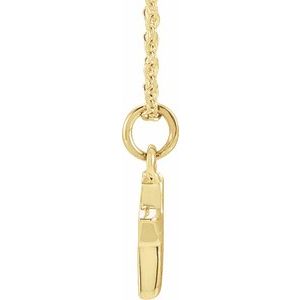 14K Yellow Gold .04 CTW Natural Diamond Petite Initial X 16-18" Necklace