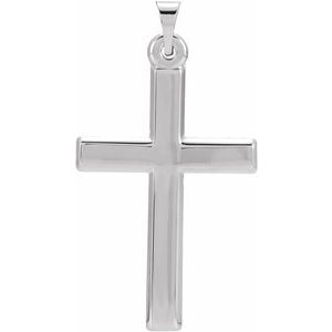 14K White Gold Cross Pendant