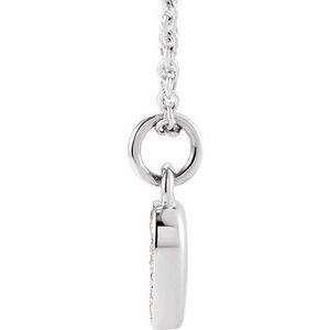14K White Gold Petite PavÃ©Â®.02 CTW Natural Diamond Numeral 1 16-18" Necklace