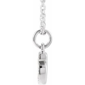 14K White Gold Petite PavÃ©Â®.04 CTW Natural Diamond Numeral 5 16-18" Necklace