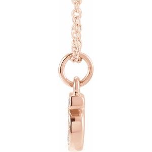 14K Rose Gold Petite PavÃ©Â®.04 CTW Natural Diamond Numeral 5 16-18" Necklace