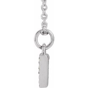 14K White Gold Petite PavÃ©Â®.03 CTW Natural Diamond Numeral 7 16-18" Necklace