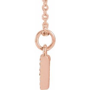 14K Rose Gold Petite PavÃ©Â®.03 CTW Natural Diamond Numeral 7 16-18" Necklace