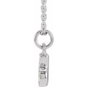 14K White Gold Petite PavÃ©Â®.04 CTW Natural Diamond Numeral 6 16-18" Necklace
