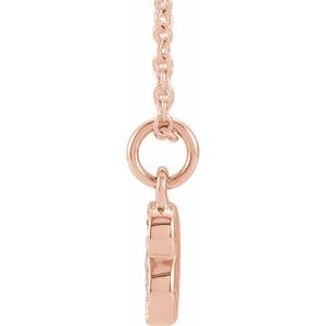 14K Rose Gold Petite PavÃ©Â®.05 CTW Natural Diamond Numeral 8 16-18" Necklace