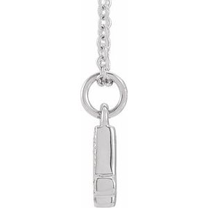 14K White Gold Petite PavÃ©Â®.03 CTW Natural Diamond Numeral 4 16-18" Necklace