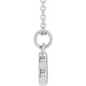 14K White Gold Petite PavÃ©Â®.04 CTW Natural Diamond Numeral 3 16-18" Necklace
