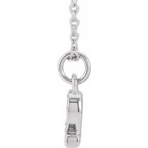 14K White Gold Petite PavÃ©Â®.03 CTW Natural Diamond Numeral 2 16-18" Necklace