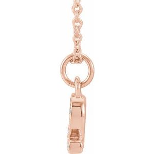 14K Rose Gold Petite PavÃ©Â®.03 CTW Natural Diamond Numeral 2 16-18" Necklace