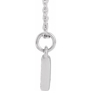 14K White Gold Petite PavÃ©Â®.04 CTW Natural Diamond Numeral 9 16-18" Necklace