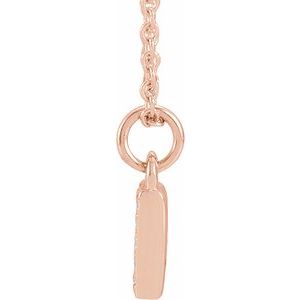 14K Rose Gold Petite PavÃ©Â®.02 CTW Natural Diamond Numeral 1 16-18" Necklace