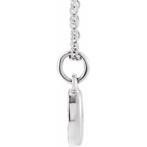 14K White Gold Petite PavÃ©Â®.04 CTW Natural Diamond Numeral 0 16-18" Necklace