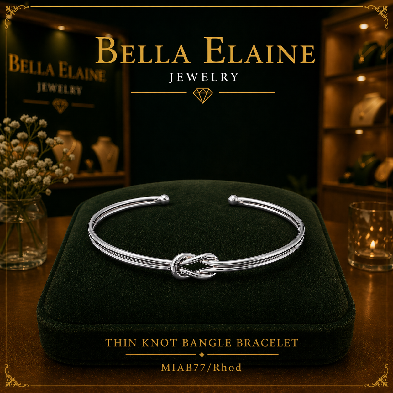 Thin Knot Bangle Bracelet