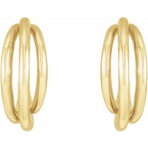 14K Yellow Gold 12 mm Hoop Earrings