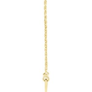 14K Yellow Gold Sideways Heart with Pierced Cross 18" Necklace