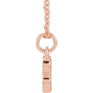 14K Rose Gold .05 CTW Natural Diamond Petite Initial B 16-18" Necklace