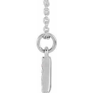 14K White Gold .05 CTW Natural Diamond Petite Initial A 16-18" Necklace