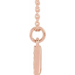 14K Rose Gold .05 CTW Natural Diamond Petite Initial A 16-18" Necklace