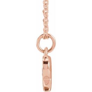 14K Rose Gold .05 CTW Natural Diamond Petite Initial R 16-18" Necklace
