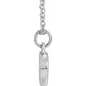 14K White Gold .05 CTW Natural Diamond Petite Initial Q 16-18" Necklace