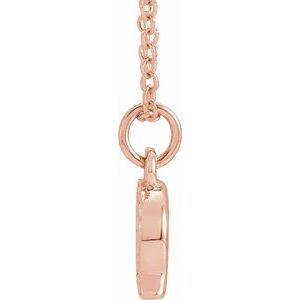 14K Rose Gold .05 CTW Natural Diamond Petite Initial Q 16-18" Necklace