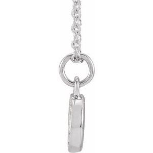 14K White Gold .05 CTW Natural Diamond Petite Initial O 16-18" Necklace