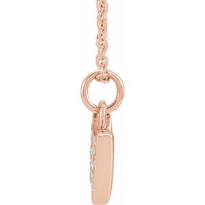 14K Rose Gold .05 CTW Natural Diamond Petite Initial N 16-18" Necklace