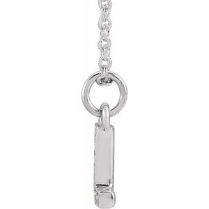 14K White Gold .03 CTW Natural Diamond Petite Initial L 16-18" Necklace
