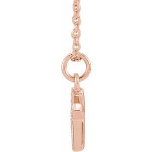 14K Rose Gold .045 CTW Natural Diamond Petite Initial K 16-18" Necklace