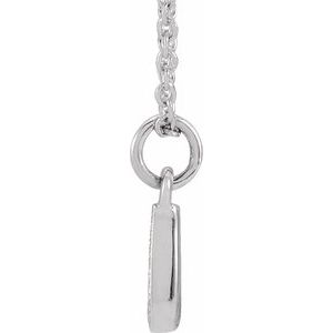 14K White Gold .025 CTW Natural Diamond Petite Initial J 16-18" Necklace
