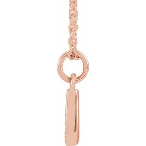 14K Rose Gold .025 CTW Natural Diamond Petite Initial J 16-18" Necklace