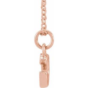 14K Rose Gold .05 CTW Natural Diamond Petite Initial G 16-18" Necklace