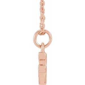 14K Rose Gold .04 CTW Natural Diamond Petite Initial F 16-18" Necklace