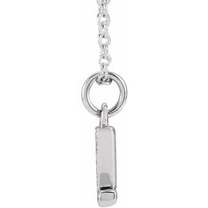 14K White Gold .03 CTW Natural Diamond Petite Initial Z 16-18" Necklace
