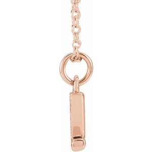 14K Rose Gold .03 CTW Natural Diamond Petite Initial Z 16-18" Necklace