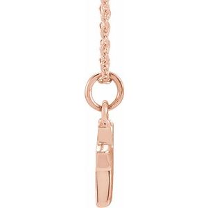 14K Rose Gold .04 CTW Natural Diamond Petite Initial X 16-18" Necklace