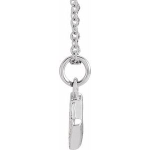 14K White Gold .03 CTW Natural Diamond Petite Initial V 16-18" Necklace