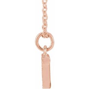 14K Rose Gold .03 CTW Natural Diamond Petite Initial T 16-18" Necklace