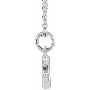14K White Gold .04 CTW Natural Diamond Petite Initial S 16-18" Necklace