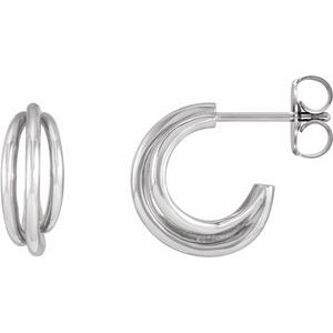 Platinum 12 mm Hoop Earrings