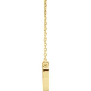 14K Yellow Gold Pierced Cross Hammered Disc 18" Necklace