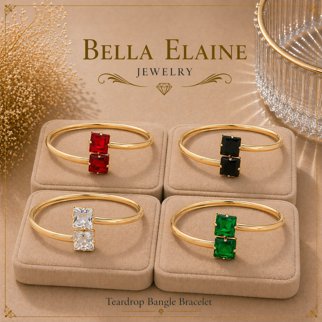 Teardrop Bangle Bracelet