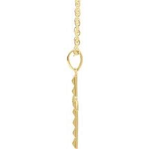 14K Yellow Gold Pyramid Cross 20" Necklace