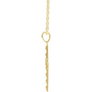 14K Yellow Gold Pyramid Cross 20" Necklace