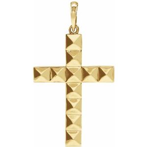 14K Yellow Gold Pyramid Cross Pendant
