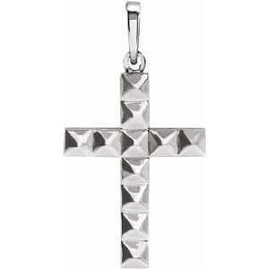 Sterling Silver Pyramid Cross Pendant