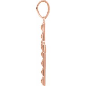 14K Rose Gold Pyramid Cross Pendant